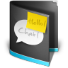 Chat Folder Black Icon 96x96 png